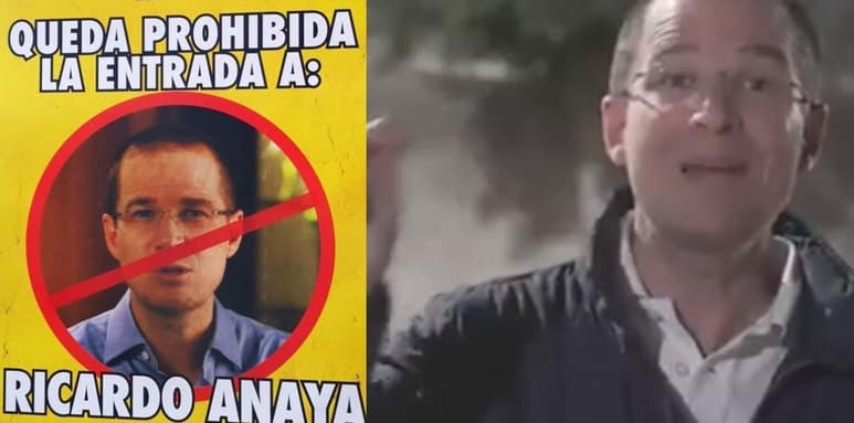 Según señala el letrero del bar, Ricardo Anaya 'está vetado por pasarse de lanza con las caguamas' (CAPTURA)