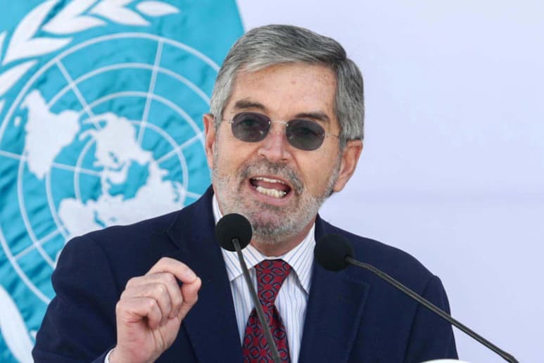 El representante de México ante la ONU, embajador Juan Ramón de la Fuente presentó el informe sobre No Proliferación de Armas de Destrucción Masiva que tiene que ver con la resolución 1540 del Consejo de Seguridad de la Organización de las Naciones Unidas. (ARCHIVO)