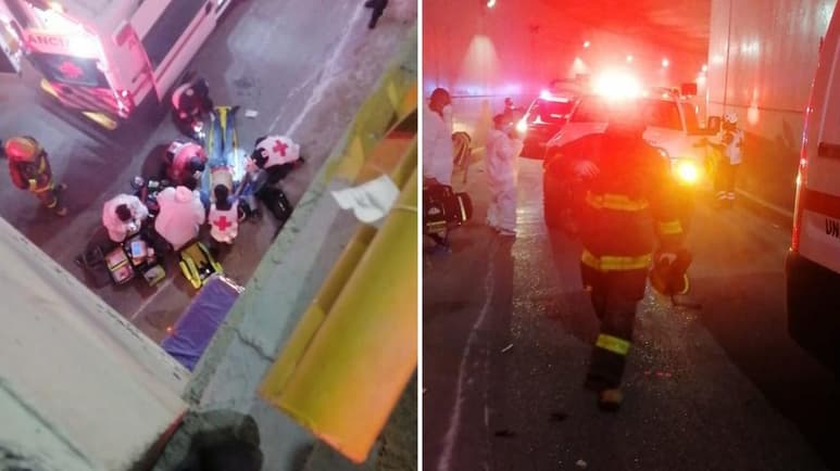 Una persona se arrojó del puente peatonal ubicado frente a las instalaciones de la Universidad Autónoma de Coahuila en Torreón y terminó dentro de un desnivel vehicular, resultó gravemente lesionado. (EL SIGLO DE TORREÓN)
