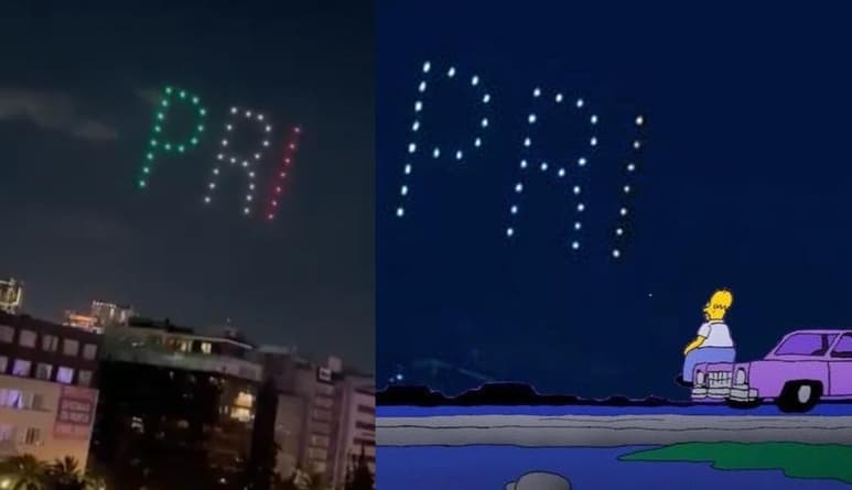 El espectáculo de luces del Partido Revolucionario Institucional, generó diversos memes en redes (CAPTURA)