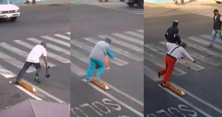 Tropiezos y caídas de peatones en Puebla, desatan risas en redes sociales (CAPTURA)