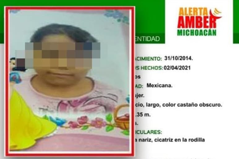 A cuatro días de haber desaparecido, la tarde-noche de ayer martes, fue encontrada muerta Sofía, una niña de 6 años de edad, originaria del municipio de Jacona, Michoacán. (Especial)