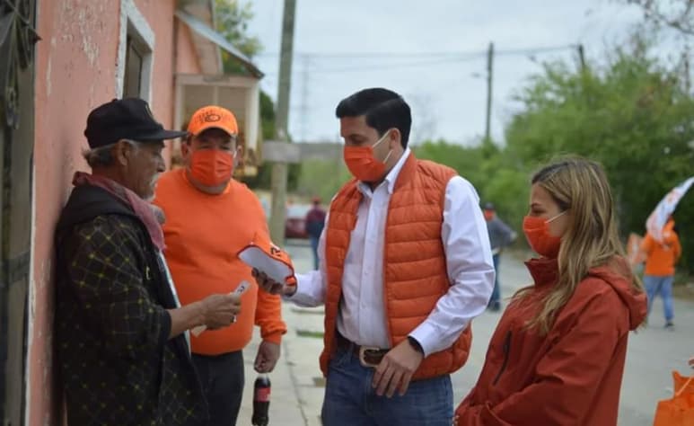 Raúl Cantú de la Garza, candidato de Movimiento Ciudadano por la alcaldía de Salinas Victoria, Nuevo León, desde el 13 diciembre de 2019, era delegado regional del partido naranja en el norte del estado que comprende diez municipios. (TWITTER)