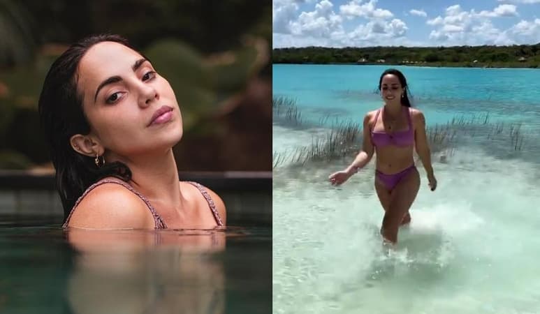 A través de redes sociales, la 'influencer' se mostró disfrutando del área natural de Quintana Roo, despertando indignación entre internautas (CAPTURA)