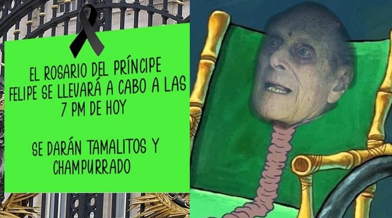 Los memes no se hicieron esperar al darse a conocer la muerte del duque de Edimburgo (CAPTURA)