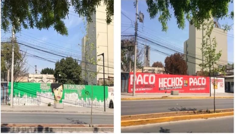 Pretendió atenuar las críticas al señalar que el dueño de la barda solicitó por escrito que la pintaran con propaganda. 'Paco Cienfuegos. Hechos no palabras', fue lo que plasmaron.
(ESPECIAL)