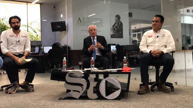 Jorge Zermeño, del PAN, Antonio Gutiérrez, del PRI, y Antonio Attolini, de Morena, respondieron a las preguntas enviadas por la ciudadanía mediante las redes sociales. (ÉRICK SOTOMAYOR)