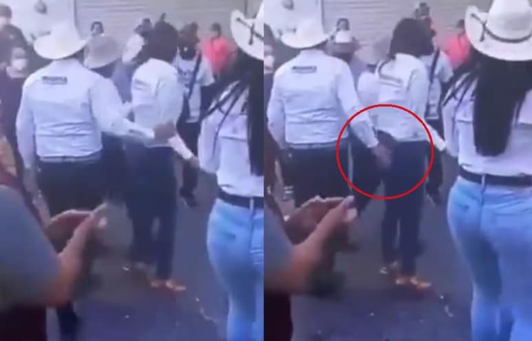 El candidato a la gubernatura de Zacatecas, fue captado realizando 'tocamientos' a una de sus compañeras durante un evento de campaña en Juachipila (CAPTURA)
