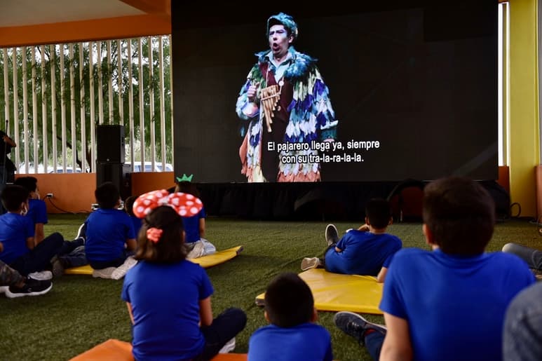 Los niños disfrutaron de la presentación de La Flauta Mágica que se llevó a cabo en el Complejo Cultural La Jabonera.