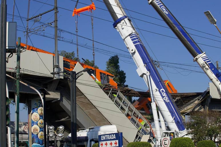 Espino señaló que una empresa francesa era la encargada de realizar el mantenimiento de las vías de la Línea 12, pero la falla fue en la estructura. (EL UNIVERSAL)