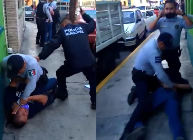 De acuerdo a las autoridades de Pachuca, en Hidalgo, los policías involucrados ya están siendo investigados debido al uso de la fuerza que emplearon contra los detenidos (CAPTURA)