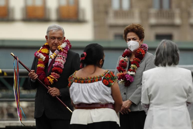 López Obrador y la exmandataria brasileña Dilma Rousseff reivindicaron este jueves el legado cultural de la capital mexica de México-Tenochtitlan, actual Ciudad de México, al celebrar los 700 años de su fundación. (EFE)