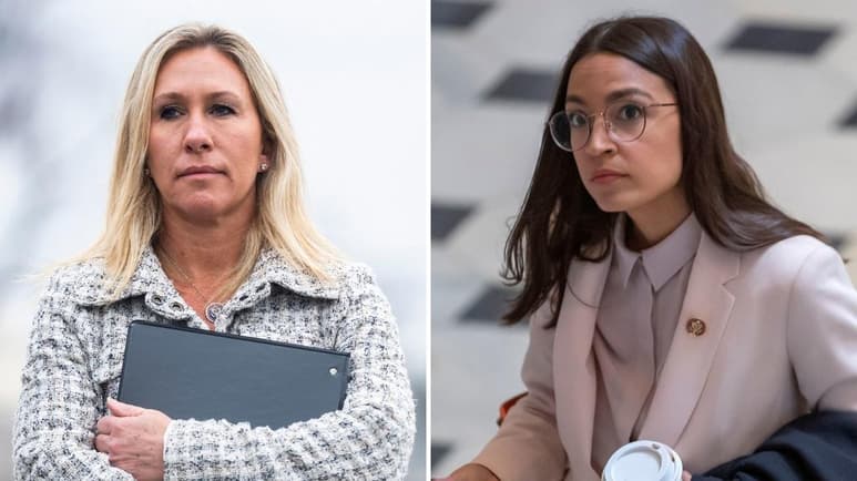 La congresista Alexandria Ocasio-Cortez, una de las estrellas emergentes del Partido Demócrata, ha protagonizado un rifirrafe con la legisladora republicana Marjorie Taylor Greene, vinculada al movimiento conspiratorio QAnon, que copó este jueves buena parte de la actualidad política en Washington DC. (ARCHIVO)