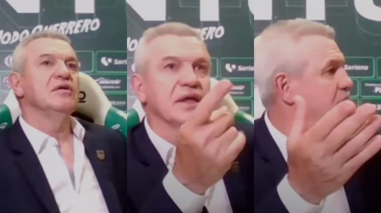 Javier Aguirre, interrumpió la entrevista al ver el ingreso del personal de comunicación de los Guerreros, a la sala de prensa. (ESPECIAL)