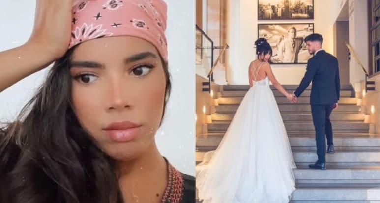 La mujer mostró las fotos de su boda falsa, la cual habría realizado 'sólo para darle celos a su ex' (CAPTURA)