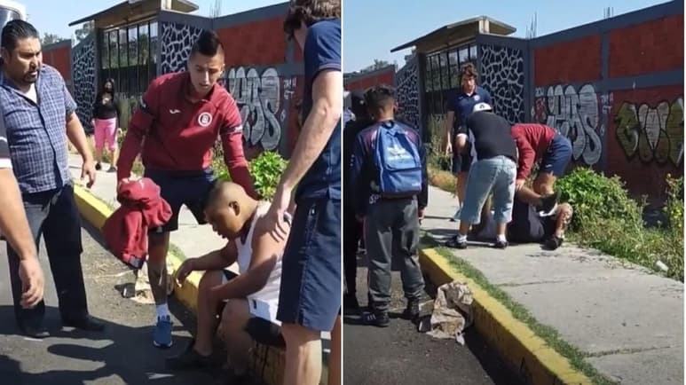 Ha comenzado a circular un video en el que aparece Pablo Aguilar, Roberto Alvarado y Santiago Giménez, tratando de auxiliar a una persona atropellada; testigos aseguran que fue hoy viernes y que los futbolistas son los implicados. (ESPECIAL)