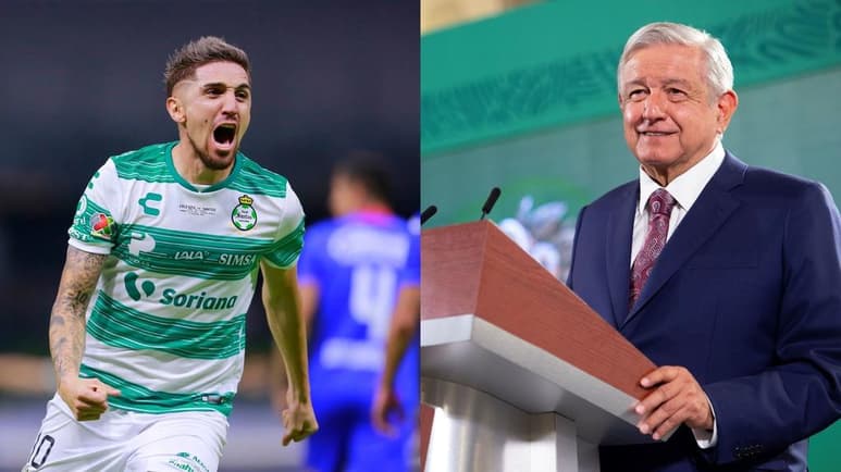 El presidente Andrés Manuel López Obrador felicitó al equipo de futbol Cruz Azul que ayer se coronó como campeón de la Liga MX después de 23 años, y manifestó que 'fue buena noticia, ya les tocaba, fueron muchos intentos'. (JAM MEDIA/ELUNIVERSAL)