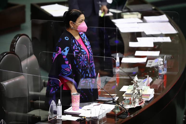 La presidenta de la Cámara de Diputados, Dulce María Sauri (PRI), rechazó la solicitud de la bancada de Morena de interponer una controversia constitucional contra el Congreso de Tamaulipas, que no homologó el desafuero del gobernador panista Francisco García Cabeza de Vaca. (ARCHIVO)