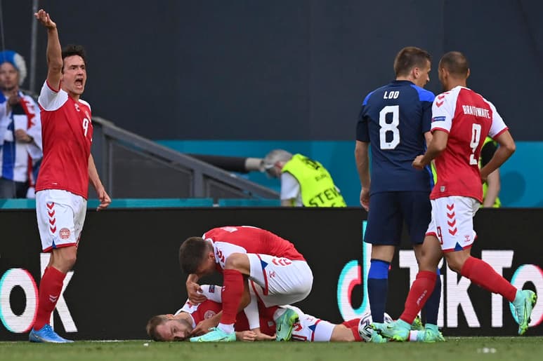 Christian Eriksen, jugador de Dinamarca, se desvanece durante partido de la Euro 2020