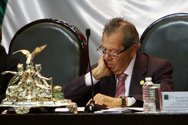 La Sala Superior del Tribunal Electoral del Poder Judicial de la Federación (TEPF) confirmó por unanimidad la resolución de la Comisión Nacional de Honestidad y Justicia de Morena, por la que no se incluyó a Porfirio Muñoz Ledo en la lista como candidato a la reelección a diputado federal por el principio de Representación Proporcional, debido a que no cumplió con el procedimiento para hacerlo. (ARCHIVO)