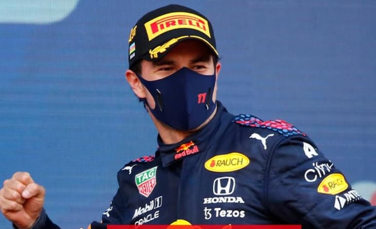 Después de llevarse el Gran Premio de Azerbaiyán en Bakú, el mexicano Sergio 'Checo' Pérez regresó al podio, pero ahora en el tercer lugar en el Gran Premio de Francia. (ESPECIAL)