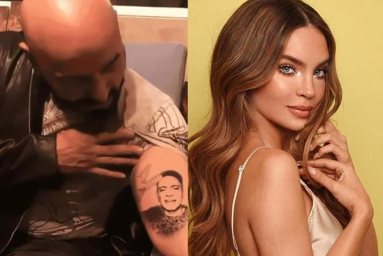 El cantante Lupillo Rivera y su tatuaje se han vuelto blanco de burlas en redes sociales después de que lo cubriera con una mancha negra (CAPTURA)