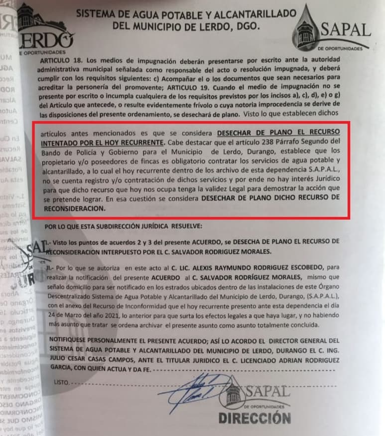 Funcionarios han actuado como un bufete de abogados particulares de un hombre que no paga agua, predial, ni renta. (ESPECIAL)