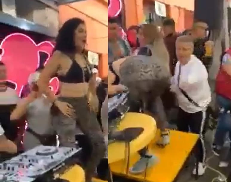 Mientras bailaba en las famosas chelerías de Tepito, la mujer 'perdió' el equilibrio y terminó en el suelo (CAPTURA)
