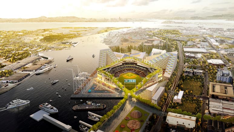 La asamblea de la Ciudad de Oakland aprobó los términos preliminares del proyecto de un nuevo parque frente al mar para los Atléticos de Oakland. (ESPECIAL)