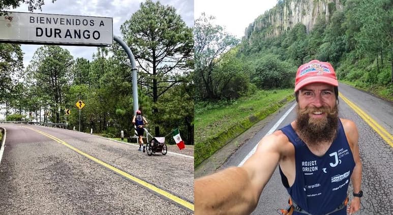 El deportista alemán recorrió la Sierra Madre occidental, pasando por emblemáticos lugares de Durango como parte de su triatlón mundial (FACEBOOK)