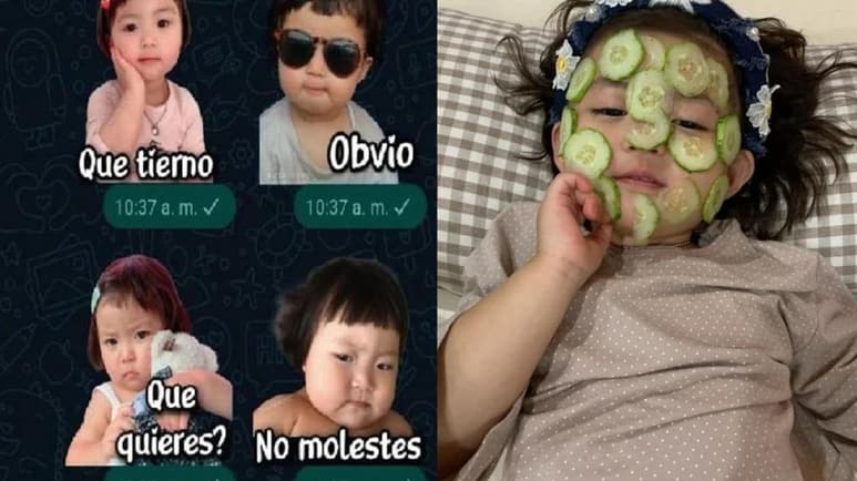 Con sólo cuatro años de edad, la pequeña Rohee, se ha ganado a miles de internautas gracias a las fotografías que su madre comparte en redes sociales, las cuales han llegado a convertirse en stickers de WhatsApp (CAPTURA)