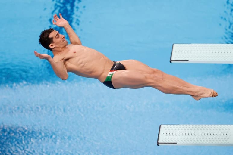 El clavadista mexicano Rommel Pacheco (35 años) avanzó a la Final de prueba individual de Trampolín de 3 metros en Tokio 2020. (EFE)