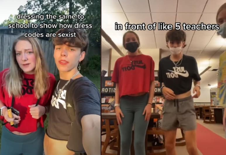 Su experimento reafirma su idea, ella recibe un llamado de atención, él no, pero es la misma ropa. (INTERNET)