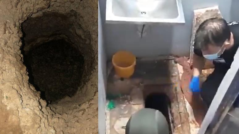 El grupo de prófugos cavó un túnel con una cuchara bajo el lavabo que se encontraba en su celda en la prisión de Israel (CAPTURA)