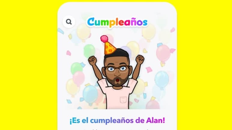La nueva herramienta de Snapchat integra stickers y lens sharing de la app para desear un feliz cumpleaños a los contactos (ESPECIAL)