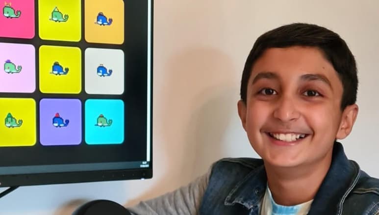 El niño es un apasionado a la programación, por lo que utilizó sus vacaciones para crear imágenes digitales de ballenas de colores que vendió como NFT (ESPECIAL)