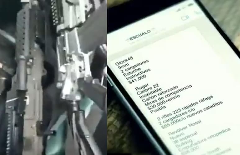 Por medio de WhatsApp, un usuario identificado como 'Escualo', se dio a la tarea de difundir un catálogo de diferentes armas disponibles para su compra en la Ciudad de México (CAPTURA)