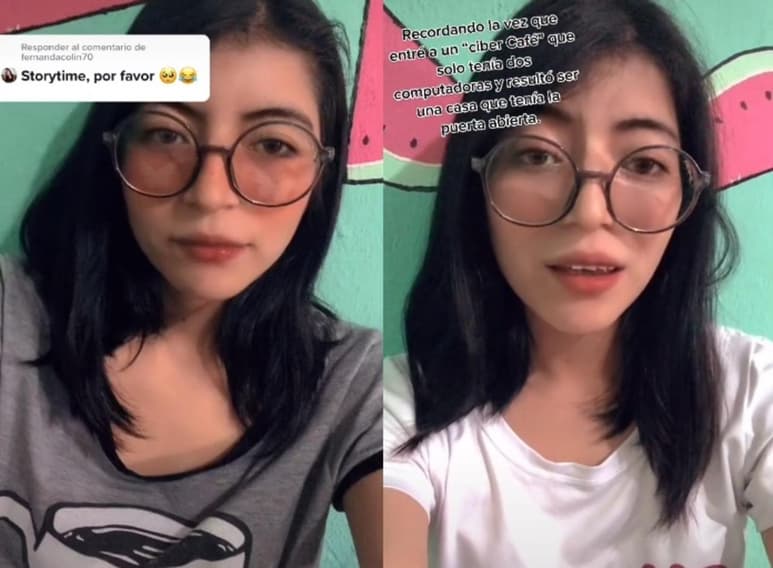 La joven contó a través de TikTok, cómo terminó en una casa con una invitación para comer pozole, al confundir el hogar con un ciber café (CAPTURA)
