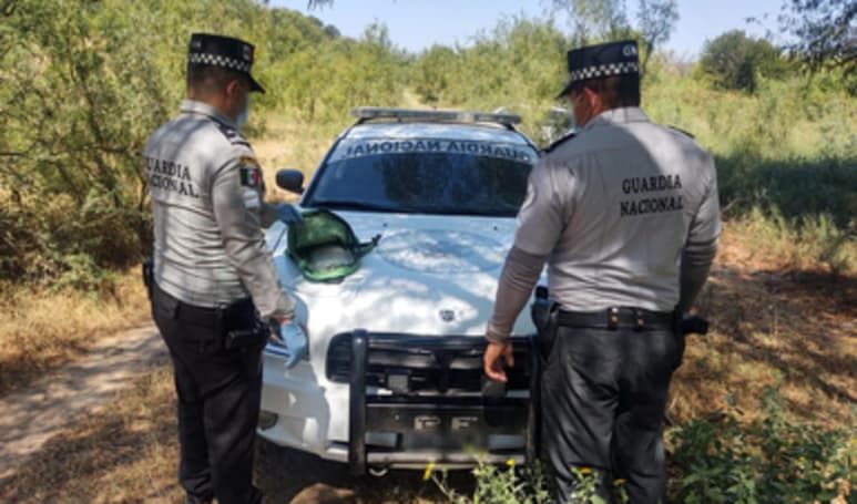 Fue en el afluente, que es frontera de México con Estados Unidos, en un camino de terracería, donde guardias nacionales efectuaban recorridos preventivos.
