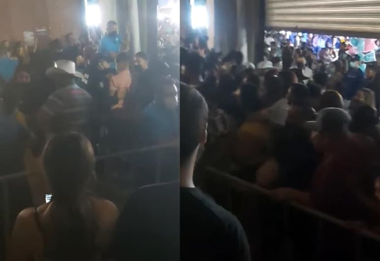 Presuntamente la estampida se habría dado a causa de una riña por el sobrecupo en el evento, situación que elementos de seguridad no pudieron controlar (CAPTURA)