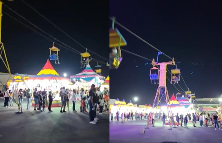 El pequeño teleférico formaba parte de las atracciones de la Expo Feria Guadalupe Nuevo León (CAPTURA)