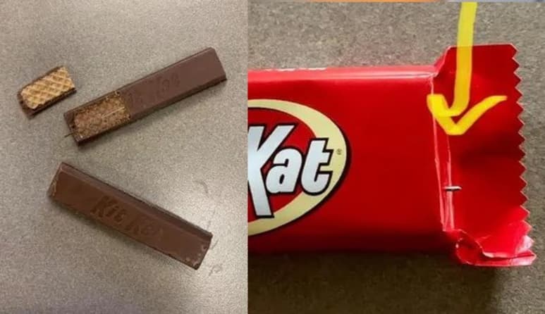 Autoridades de Ohio, Estados Unidos, dijeron que se encontró una aguja en el interior de una barra de chocolate sellada (CAPTURA)