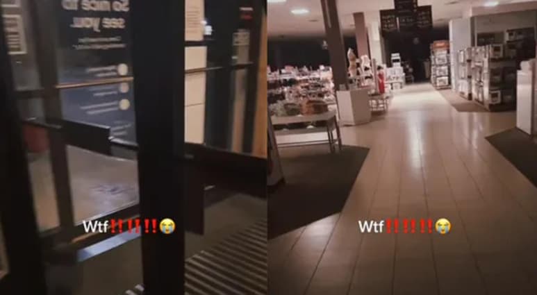 La mujer logró salir luego de unos minutos (CAPTURA)