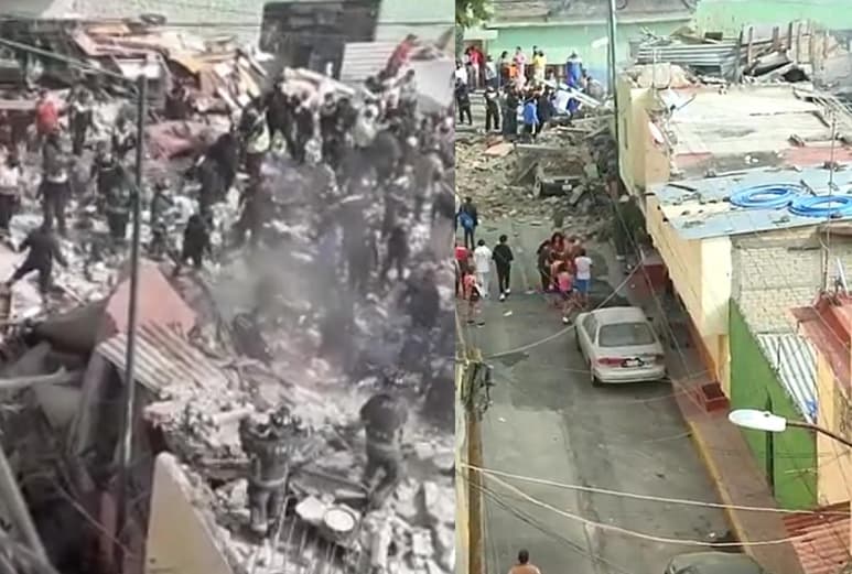 La explosión se produjo la mañana de este sábado en la colonia Pensil Norte de la CDMX, provocando que una vivienda se desplomara por completo (ESPECIAL)
