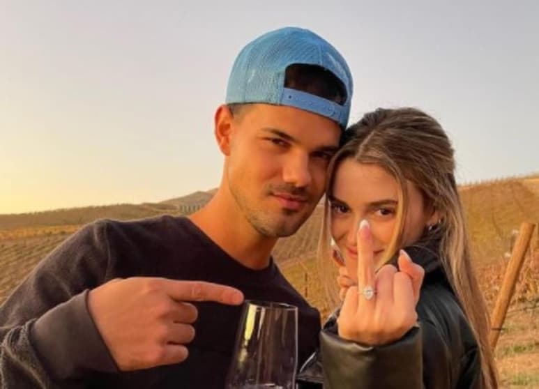 Taylor Lautner anunció en sus redes sociales su compromiso con Tay Dome. (ESPECIAL)
