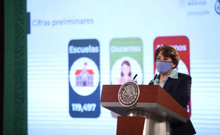 La secretaria de Educación Pública, Delfina Gómez Álvarez, informó que más de 20 millones de alumnos y alumnas ya regresaron a las clases de manera presencial, debido a que 178 mil escuelas abrieron sus puertas y más de un millón 600 mil trabajadores de la educación acuden a sus centros de trabajo. (ARCHIVO)