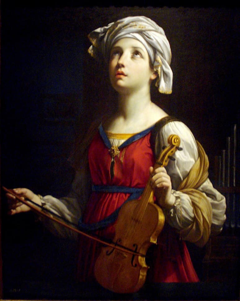 Santa Cecilia, una joven convertida al cristianismo y martirizada por practicar su fe en épocas de represión.