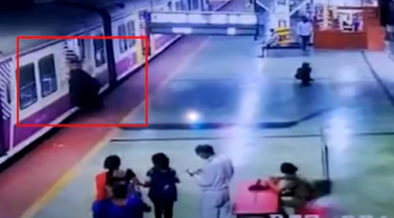 La mujer fue rescatada en cuestión de segundos (CAPTURA)