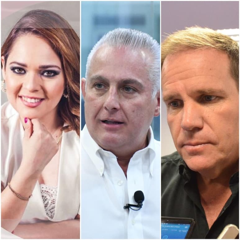 El alcalde electo (centro) Román Alberto Cepeda, dio a conocer que Natalia Fernández, será la Secretaria del Ayuntamiento y Adolfo Von Bertab se perfila para Obras Públicas.