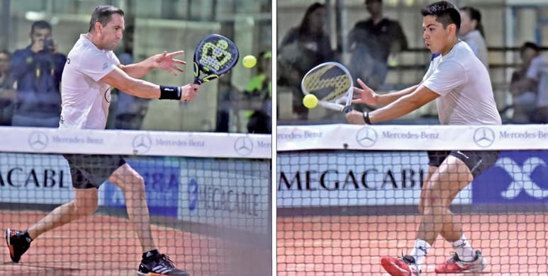 Antonio Miñarro (i) y Matías Ortiz mostraron un gran nivel sobre las pistas de pádel y se coronaron campeones en la primera fuerza, venciendo a Hugo Facio y Leo Ruiz. (RAMÓN SOTOMAYOR)